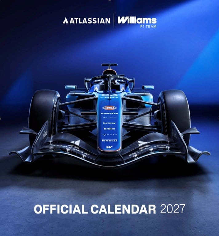 Atlassian Williams F1 Team calendrier officiel 2027 30 x 30 cm