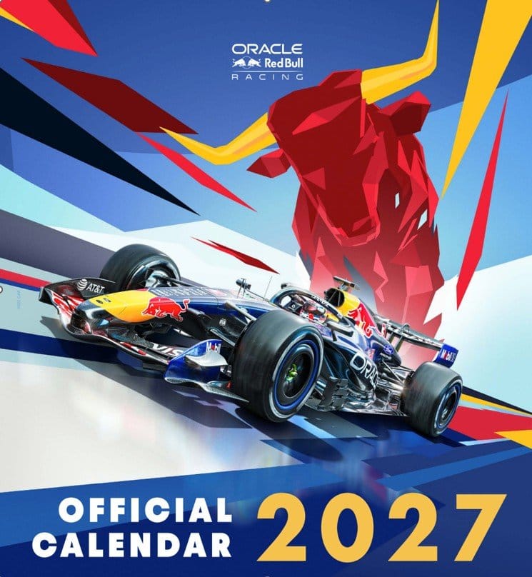 Oracle Red Bull Racing calendrier officiel 2027 30 x 30 cm