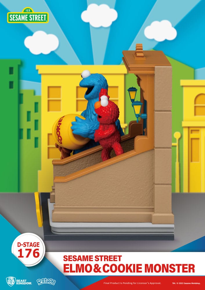 Sesame Street D-Stage statuette PVC Elmo & Cookie Monster 11 cm