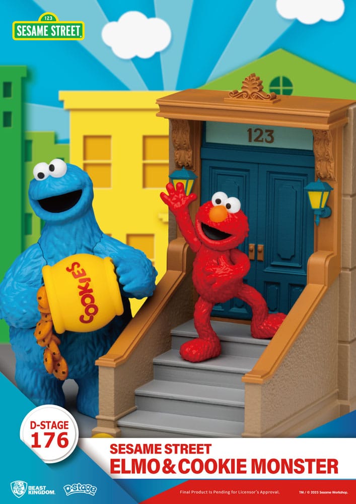 Sesame Street D-Stage statuette PVC Elmo & Cookie Monster 11 cm
