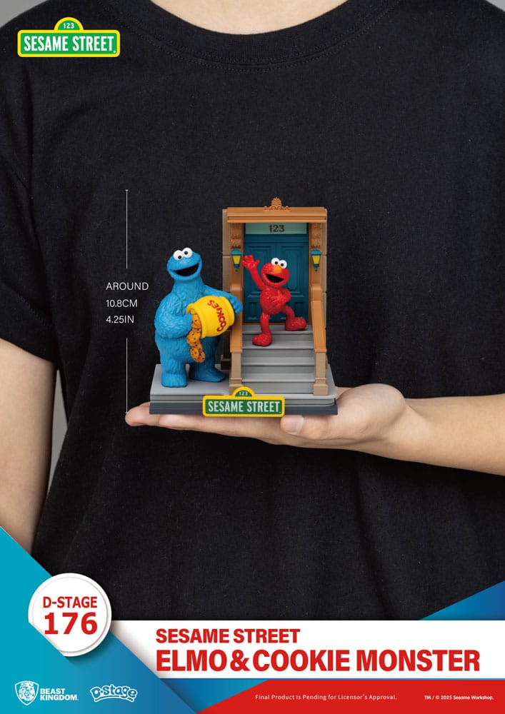 Sesame Street D-Stage statuette PVC Elmo & Cookie Monster 11 cm