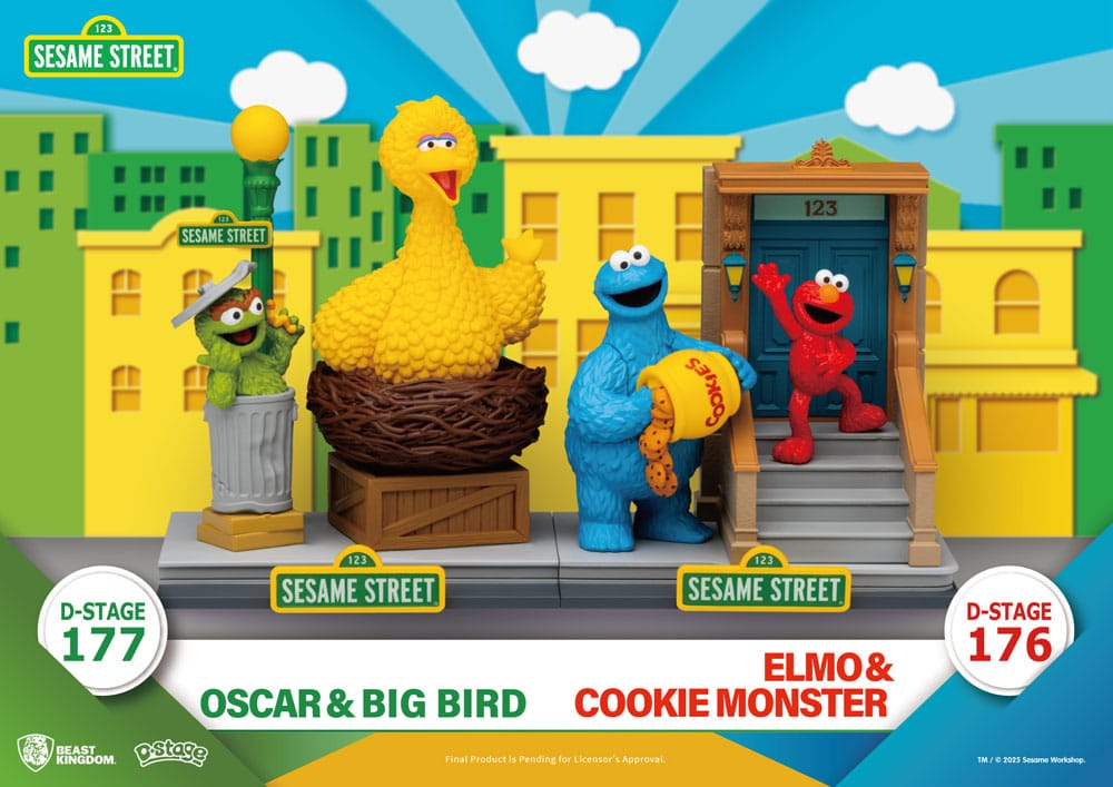 Sesame Street D-Stage statuette PVC Oscar & Big Bird 12 cm