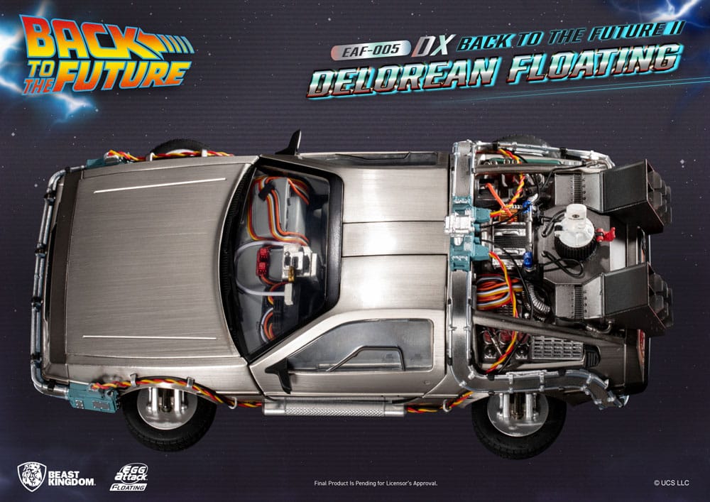 Back to the Future Statuette Egg Attack Floating Back to the Future II DeLorean Deluxe Version heo EU Exclusive 20 cm
