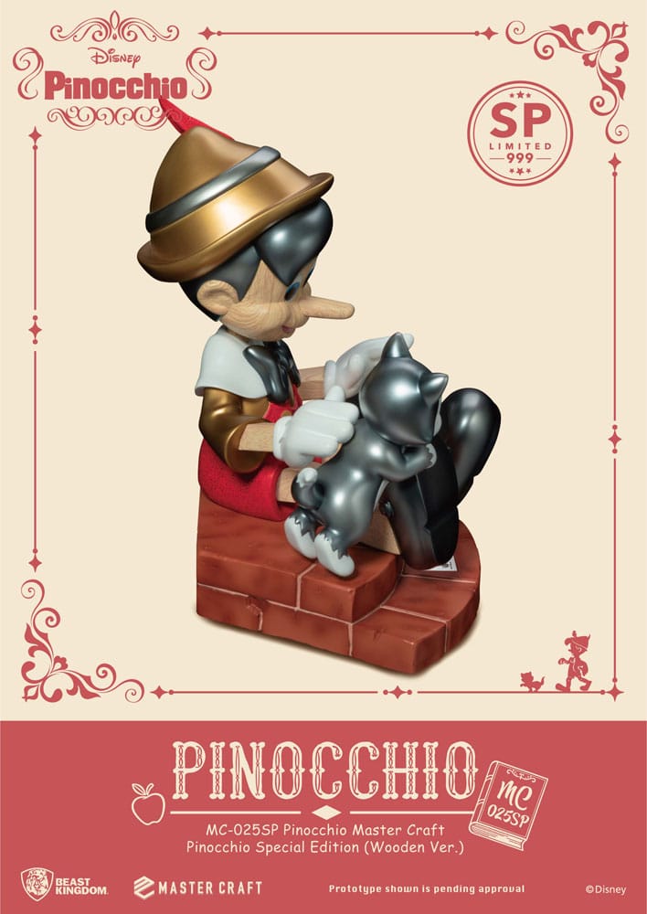 Disney statuette Master Craft Pinocchio Wooden Ver. Special Edition 27 cm