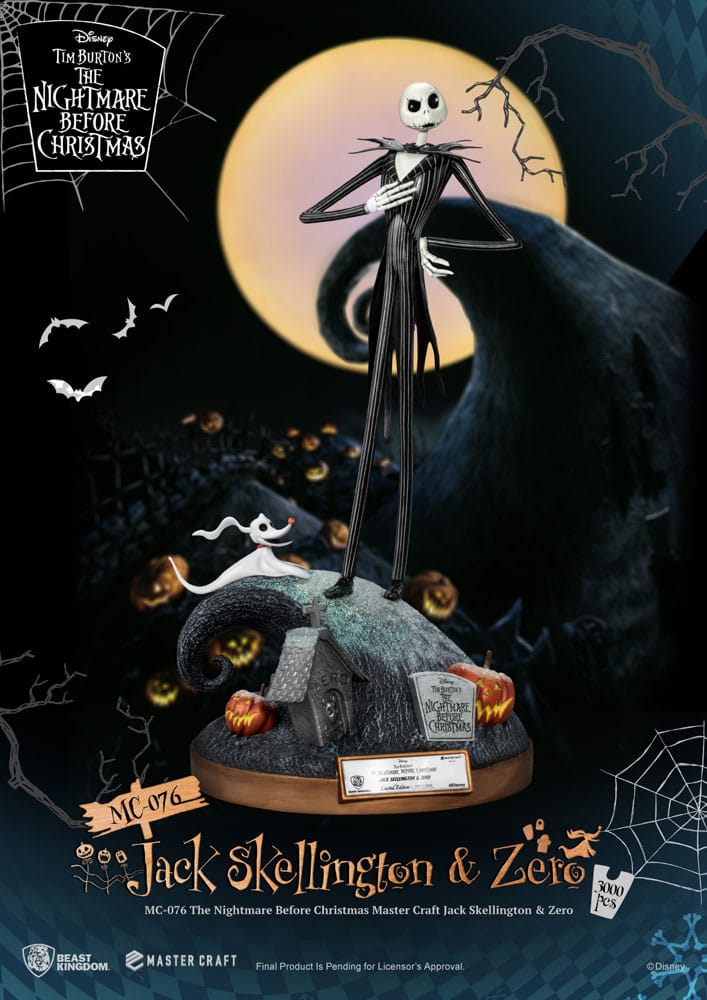 L'Étrange Noël de monsieur Jack statuette Master Craft Jack Skellington & Zero 39 cm