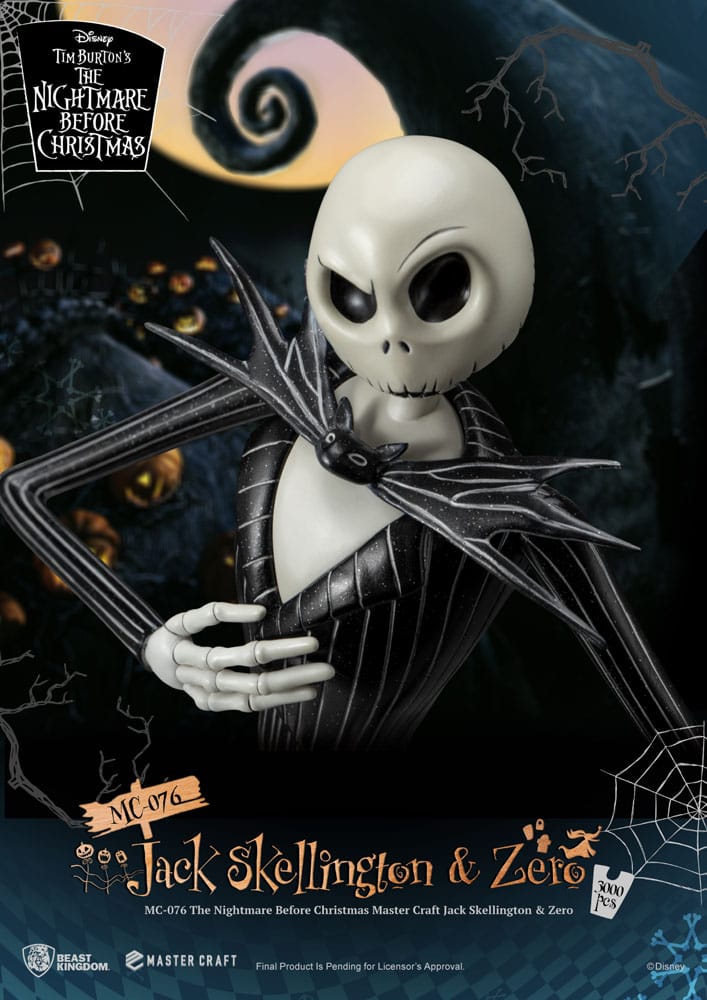 L'Étrange Noël de monsieur Jack statuette Master Craft Jack Skellington & Zero 39 cm