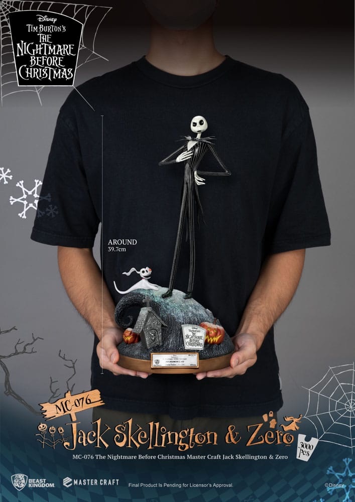 L'Étrange Noël de monsieur Jack statuette Master Craft Jack Skellington & Zero 39 cm