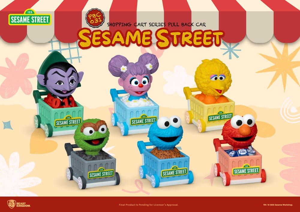 Sesame Street Série Voiture à friction Panier Blind Box (6) 5 cm