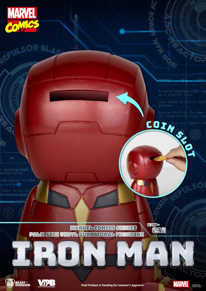 Classic Marvel Comics Piggy Bank tirelire Iron-man 12 cm