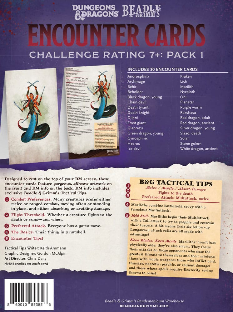Dungeons & Dragons RPG cartes de rencontre Challenge Rating 7+: Pack 1 *ANGLAIS*