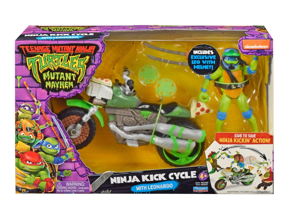 Ninja Turtles : Teenage Years figurine Drive N Kick Leonardo & véhicule 11 cm
