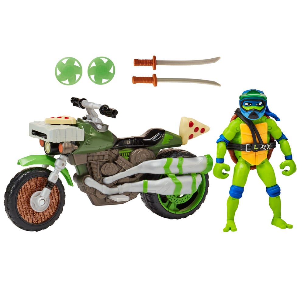 Ninja Turtles : Teenage Years figurine Drive N Kick Leonardo & véhicule 11 cm