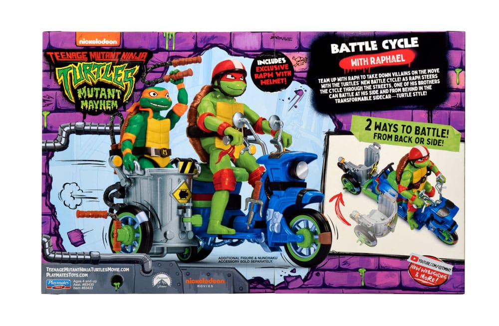 Ninja Turtles : Teenage Years figurine Raphael & Scooter et side-car 11 cm