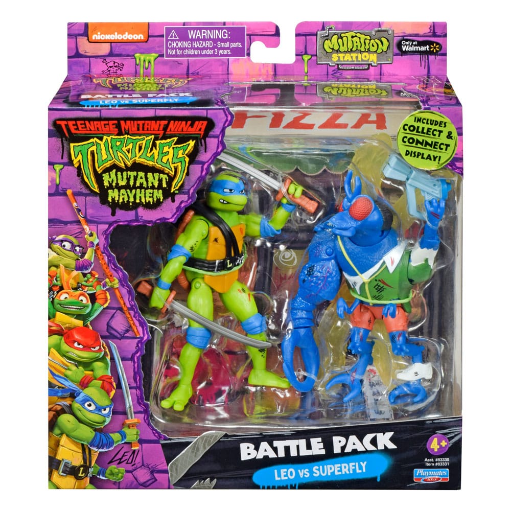 Tortues Ninja figurines Leonardo vs. Super Fly 11 cm