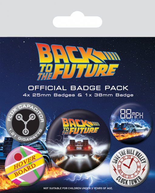 Retour vers le Futur pack 5 badges DeLorean