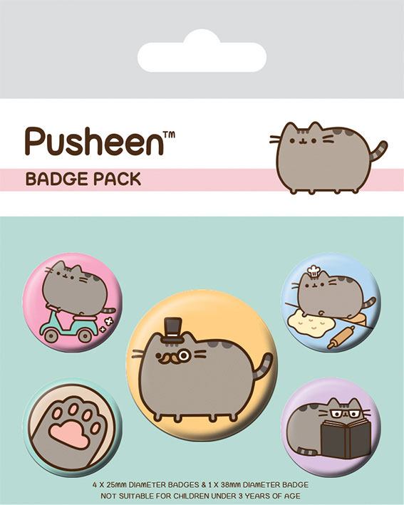 Pusheen pack 5 badges Fancy