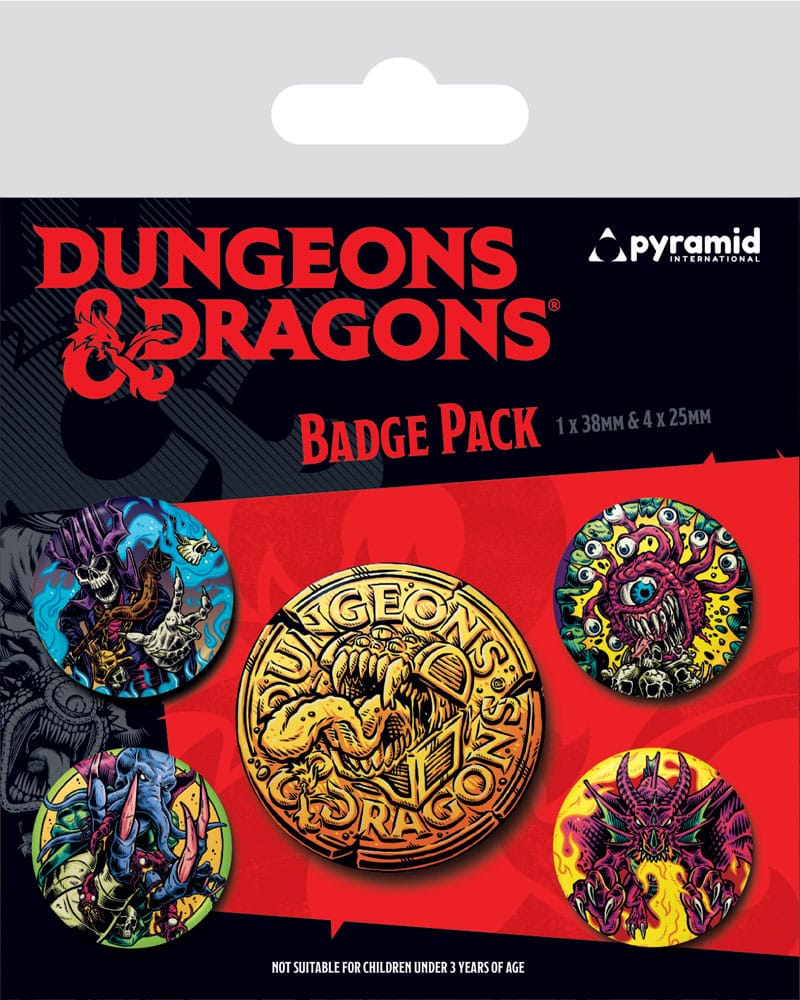 Dungeons & Dragons pack 5 badges Beastly