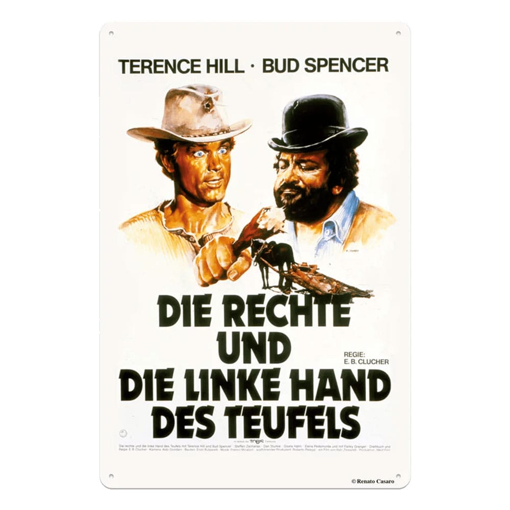 Bud Spencer & Terence Hill panneau métal Rechte und Linke Hand des Teufels 20 x 30 cm