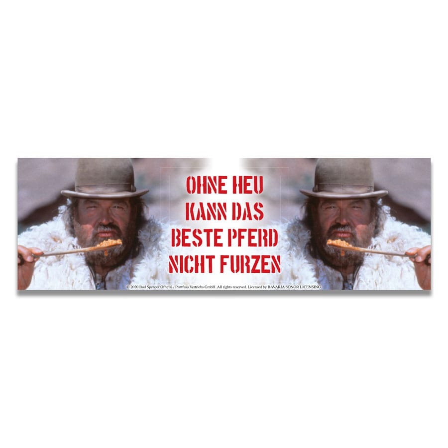Bud Spencer mug émail Ohne Heu kann das beste Pferd...