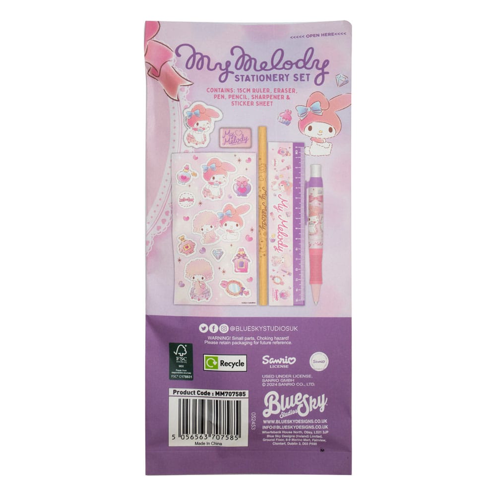 Sanrio set d'écriture 6 pièces My Melody