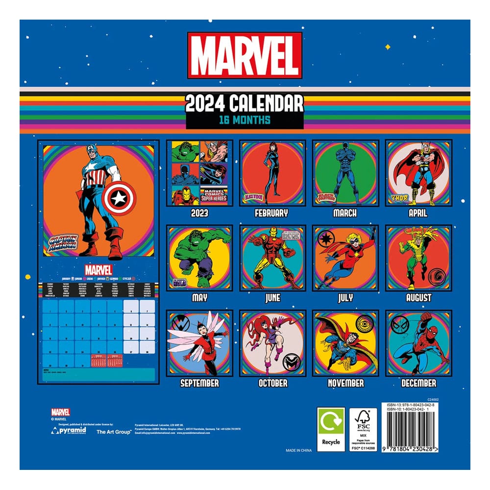 Marvel calendrier 2024 Super Heroes