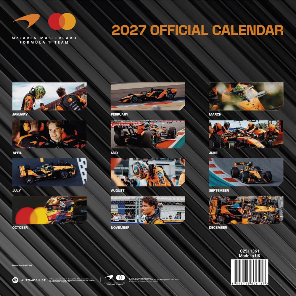 McLaren calendrier 2027 30 x 30 cm