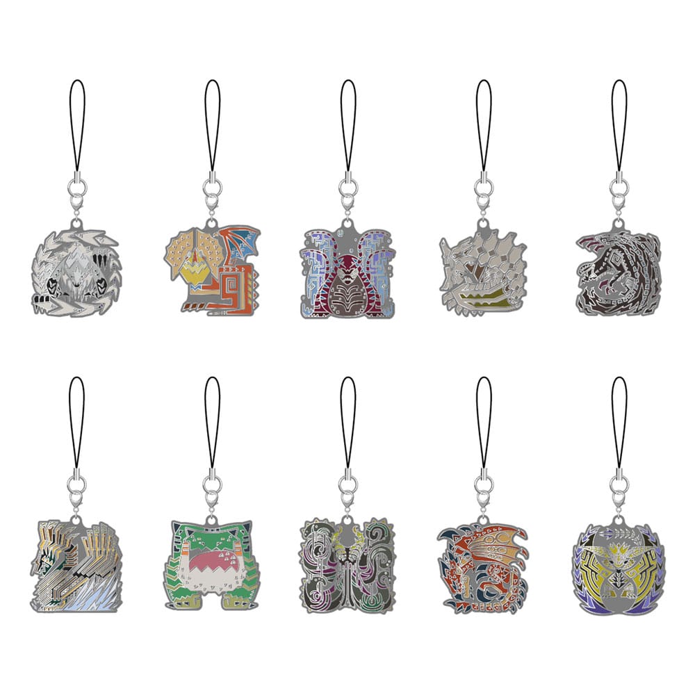 Monster Hunter Wilds blind box assortiment porte-clés en métal Monster icon (10)