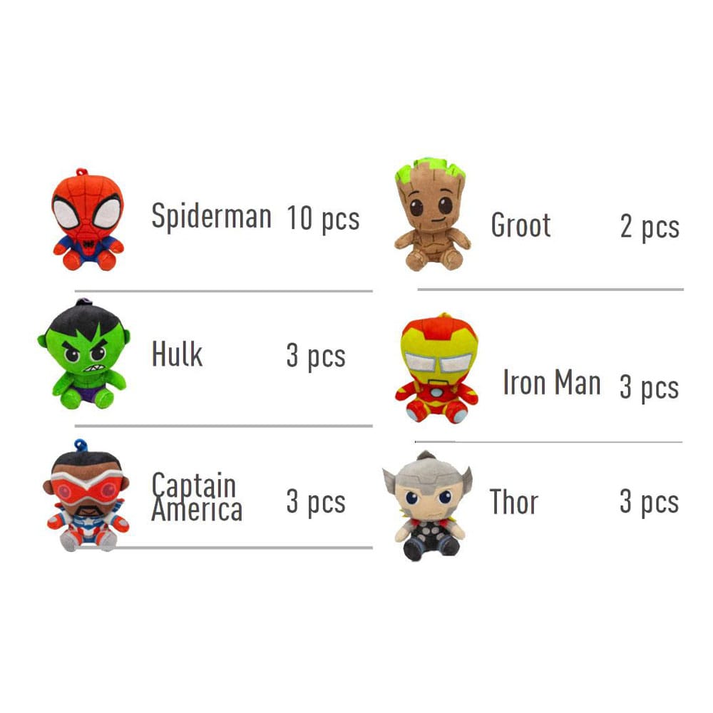 Marvel assortiment porte-clés peluche 12 cm (24)
