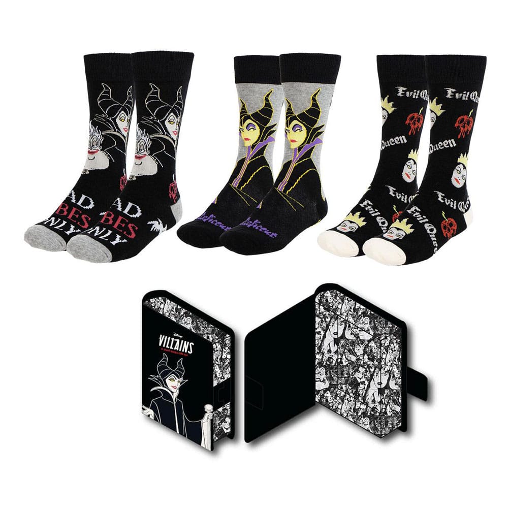 Disney Villains pack 3 paires de chaussettes 36-43