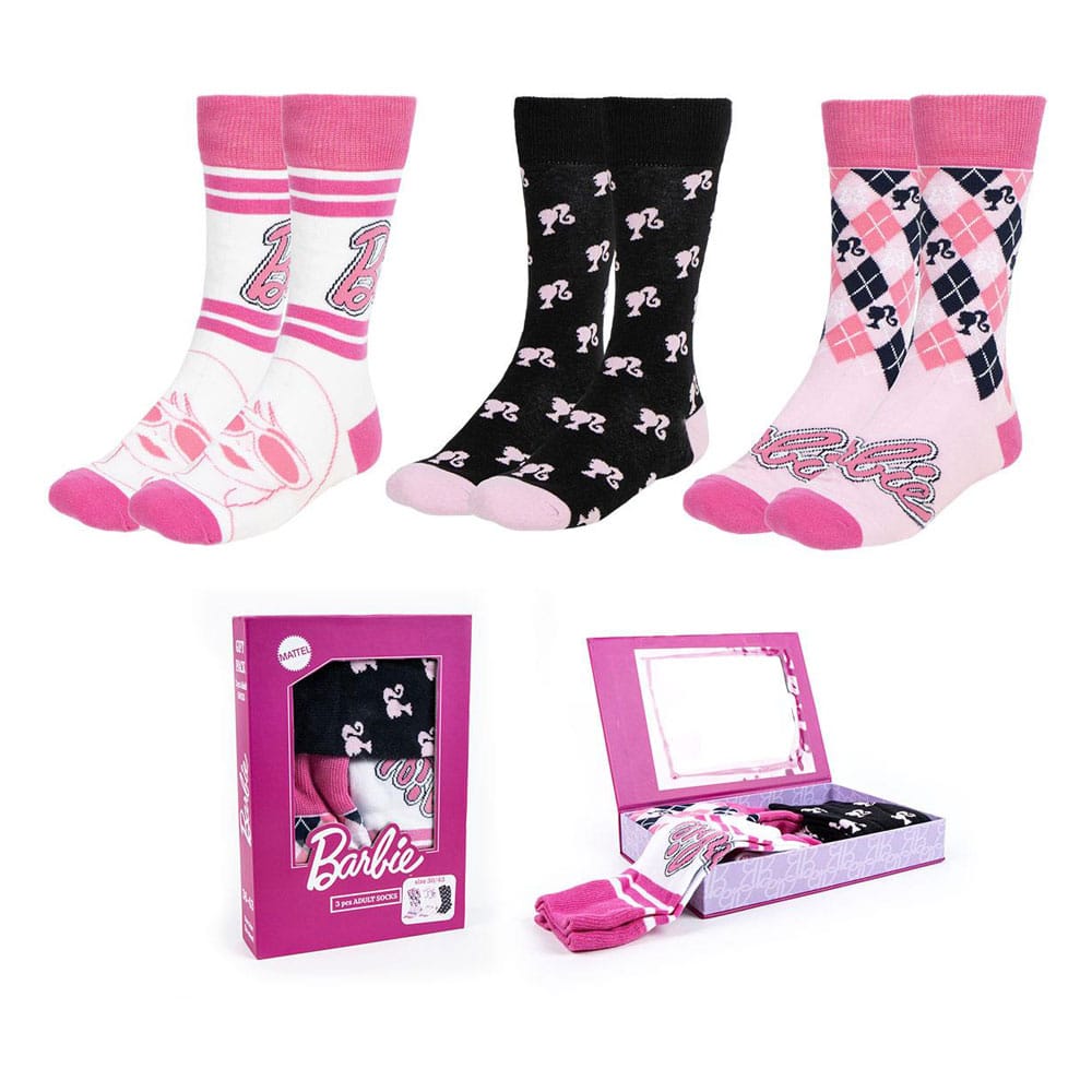 Barbie pack 3 paires de chaussettes 36-43