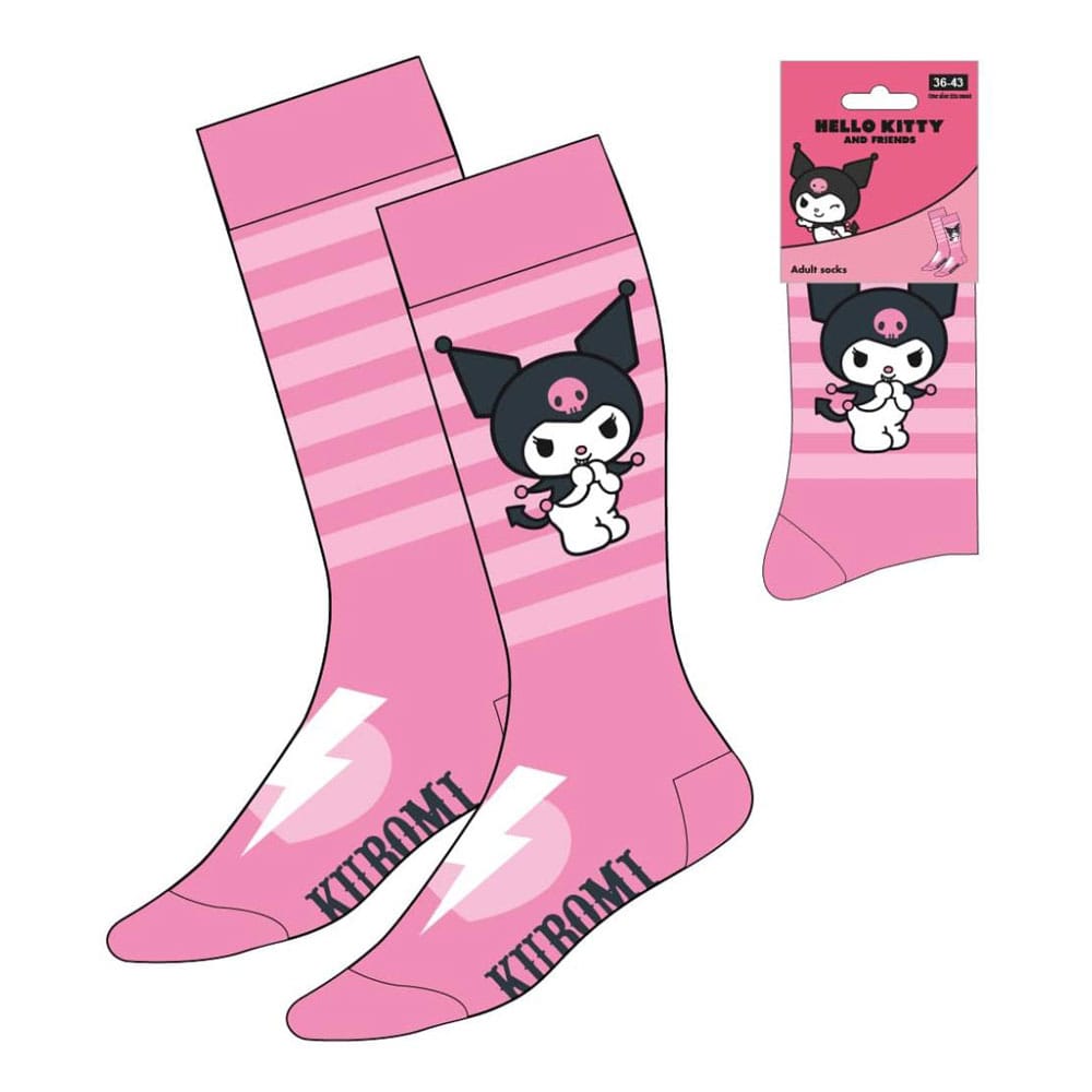 Sanrio chaussettes Kuromi Pink Stripes 36-43