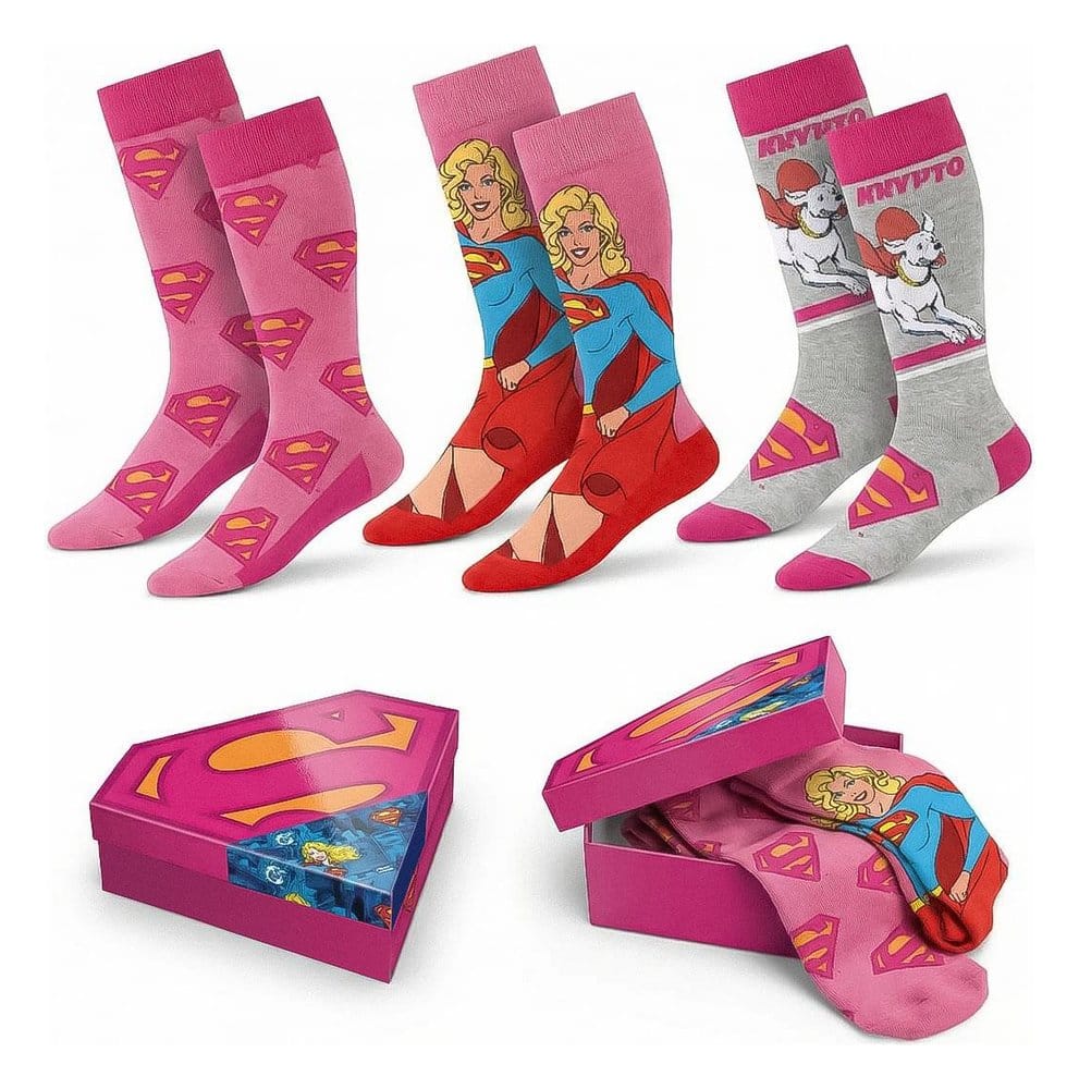 DC Comics chaussettes Superman Supergirl pack de 3 36-43