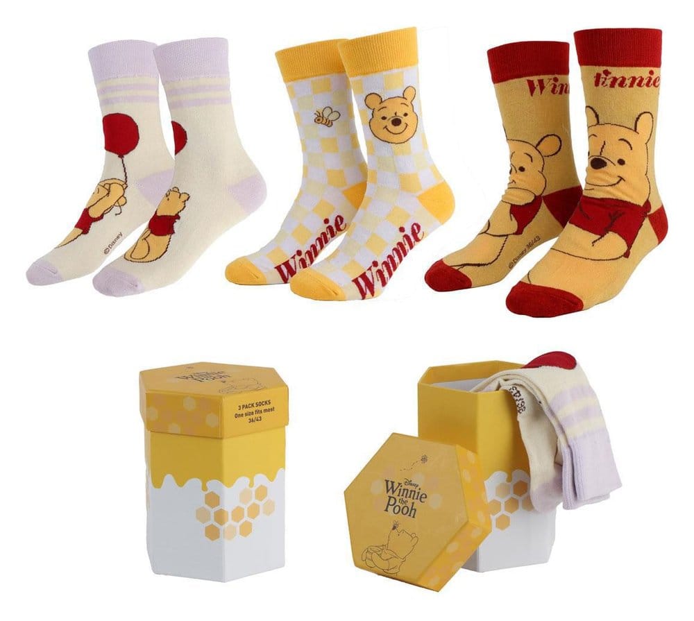 Winnie l'ourson Chaussettes pack de 3 36-43