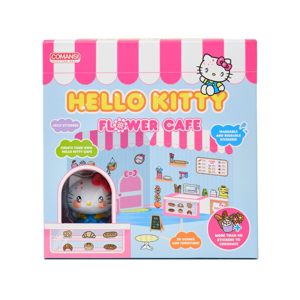 Hello Kitty and Friends Mini Figurine Maison des autocollants Hello Kitty Flower Café