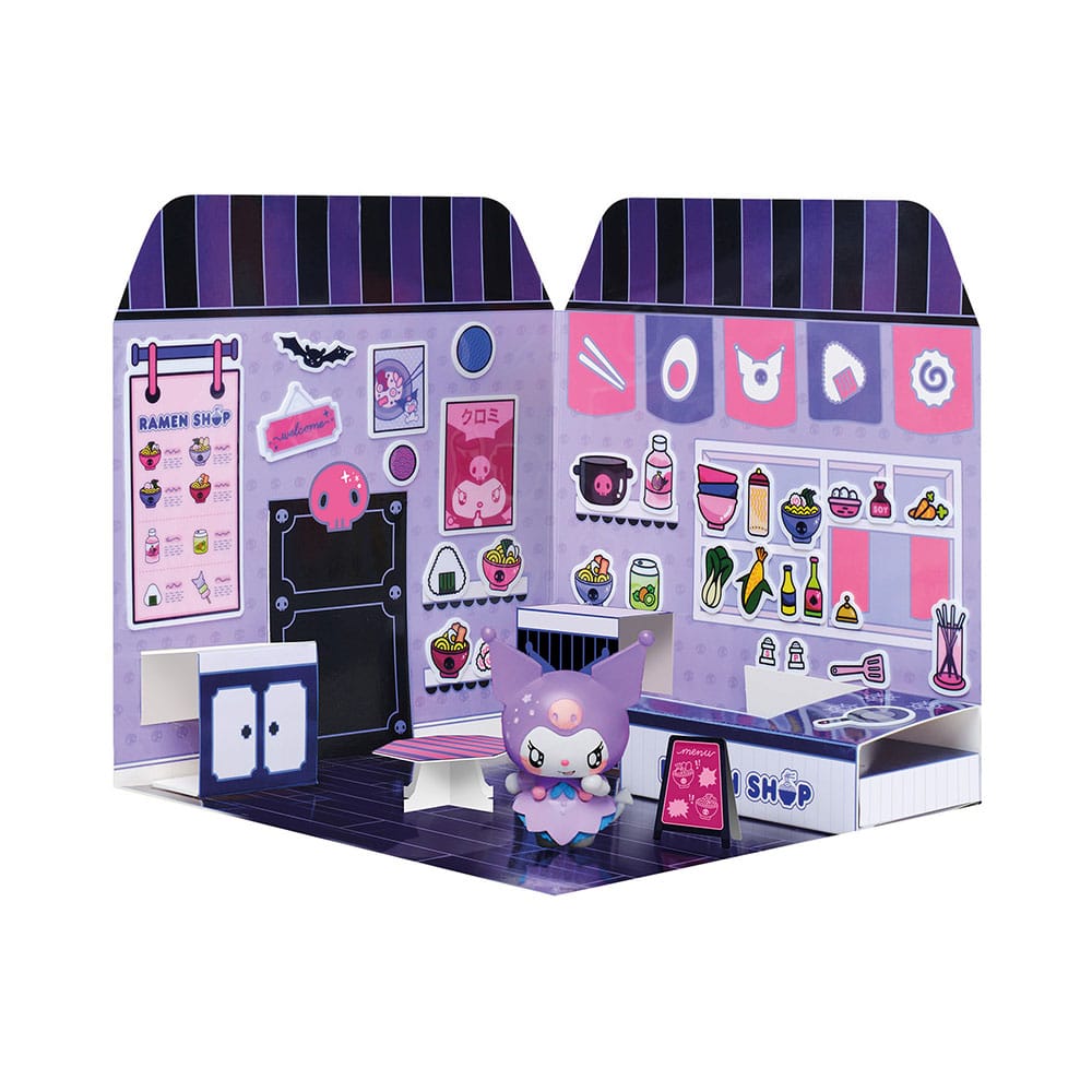 Hello Kitty and Friends Mini Figurine Maison des autocollants Kuromi Ramen Shop