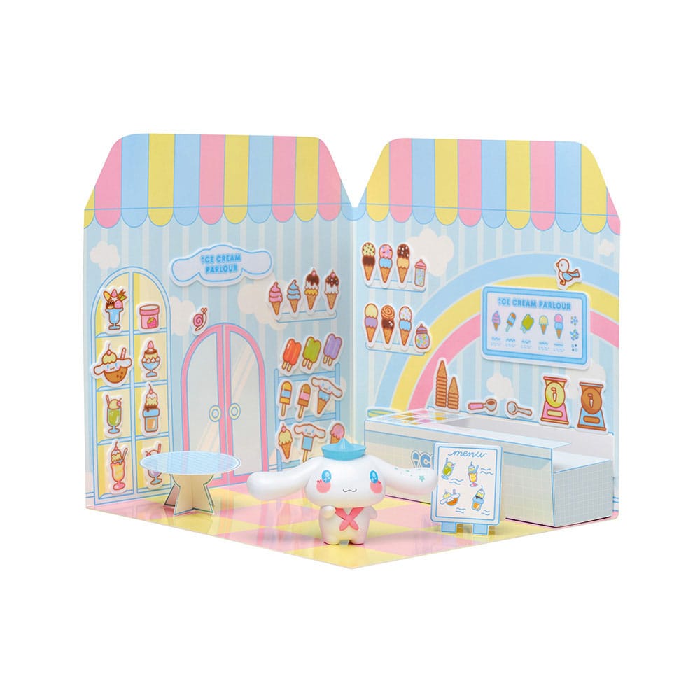 Hello Kitty and Friends Mini Figurine Maison des autocollants Cinnamoroll Ice Cream Parlour