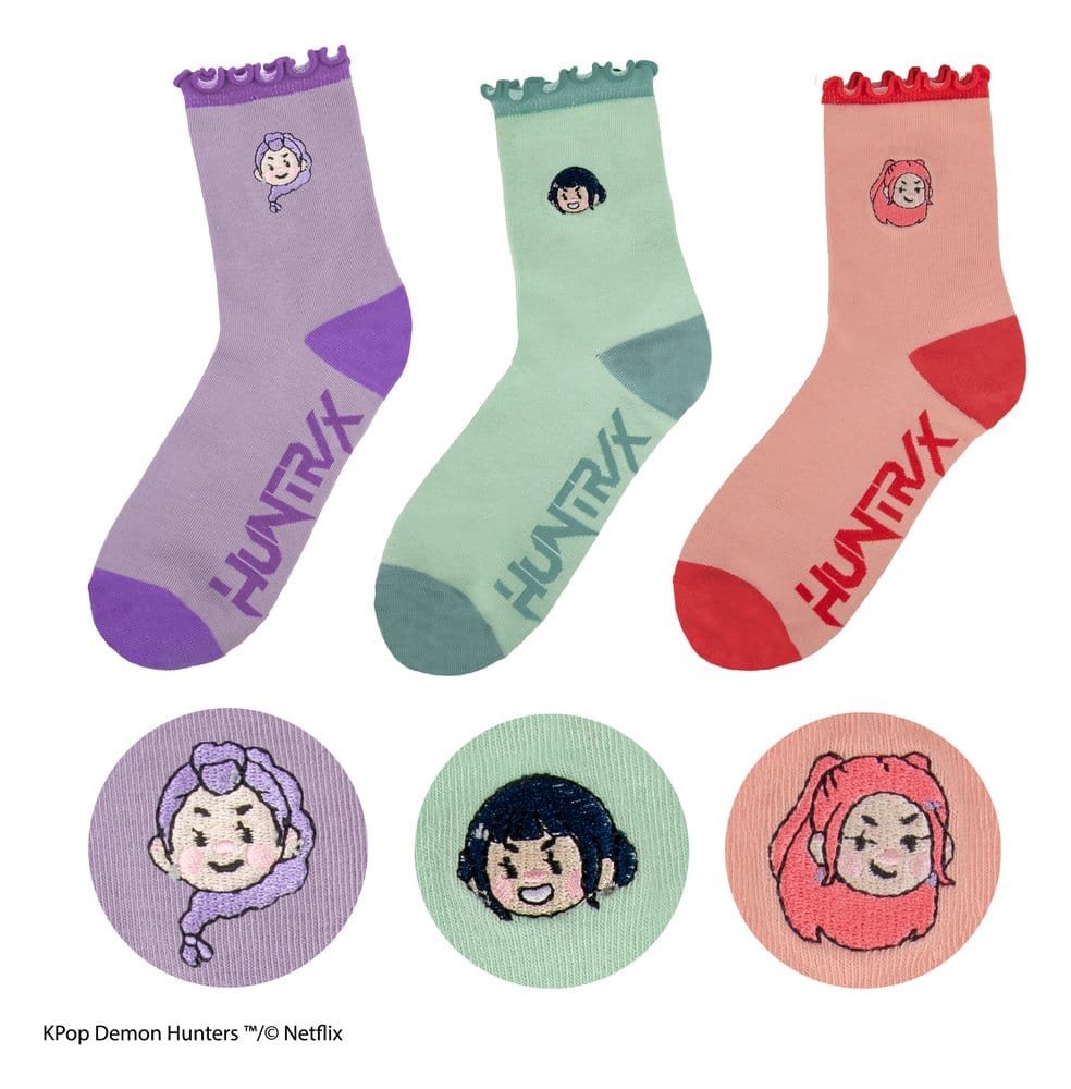 KPop Demon Hunters lot de 3 paires de chaussettes HUNTR/X