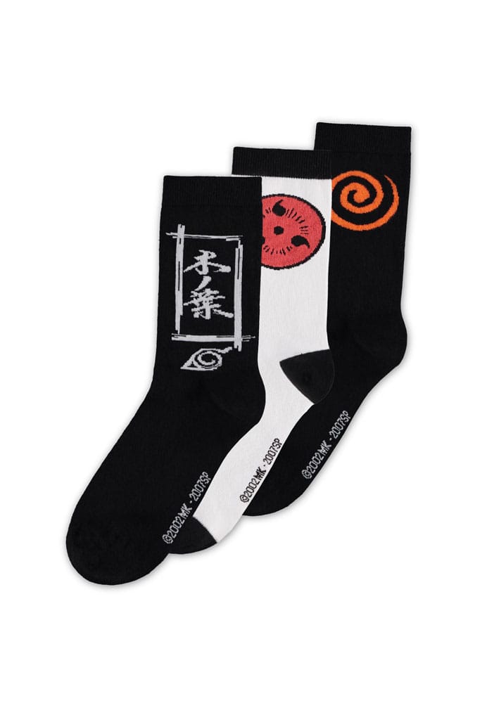 Naruto Shippuden pack 3 paires de chaussettes Sasuke Symbol 43-46