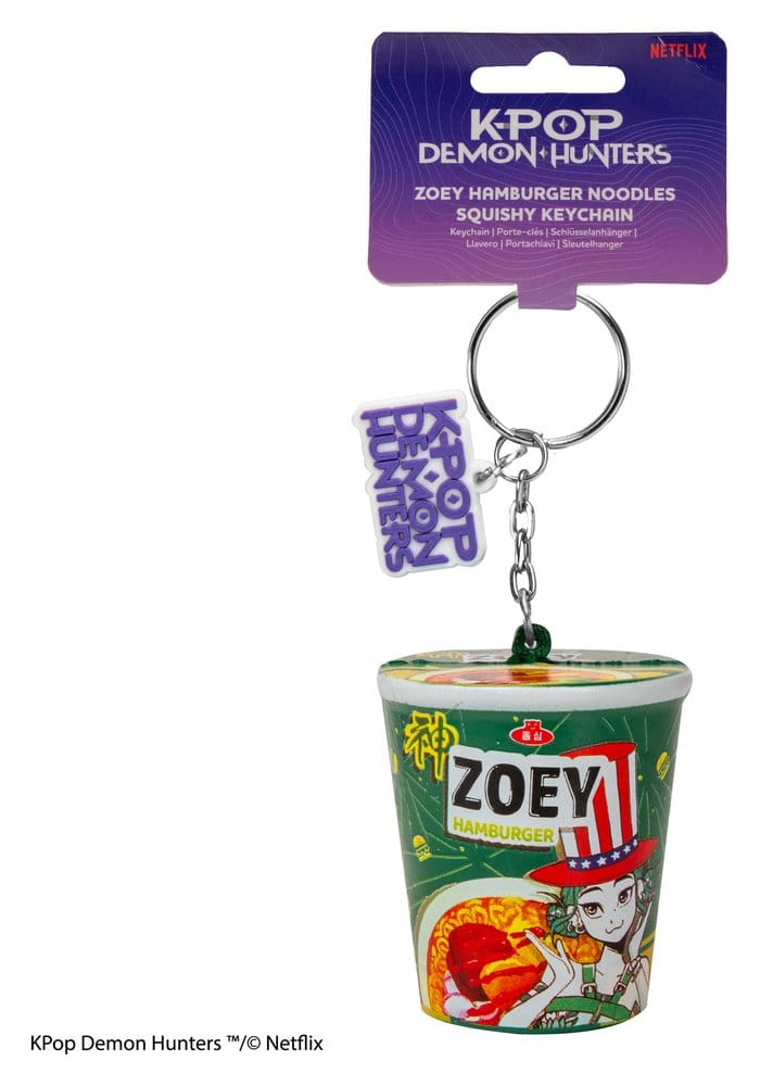 KPop Demon Hunters porte-clés squishy Zoey Hamburger Noodles