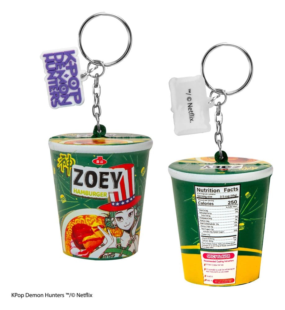 KPop Demon Hunters porte-clés squishy Zoey Hamburger Noodles