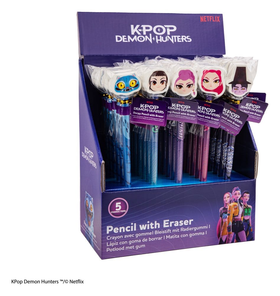 KPop Demon Hunters Crayons et Gommes Série 1 Présentoir (30)