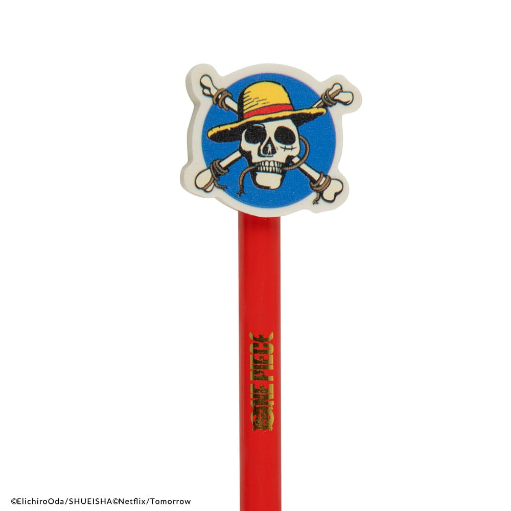 One Piece crayon à papier avec gomme Luffy