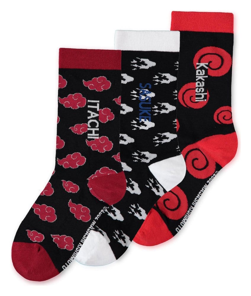 Naruto pack 3 paires de chaussettes Sasuke, Kakashi, Itachi 39-42