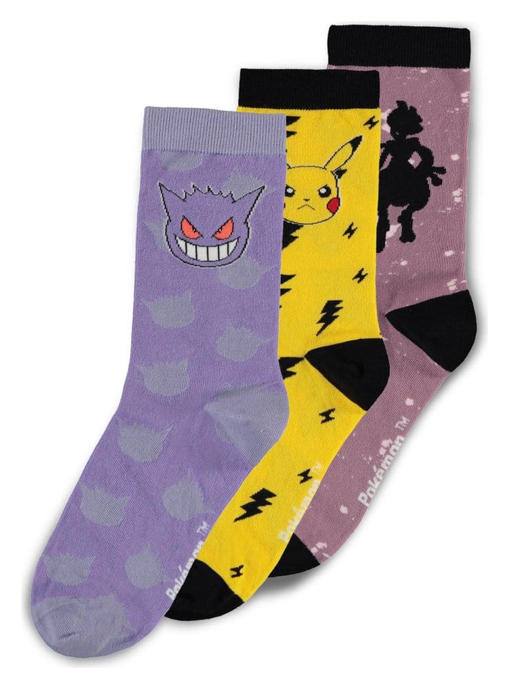 Pokémon pack 3 paires de chaussettes Crew 39-42