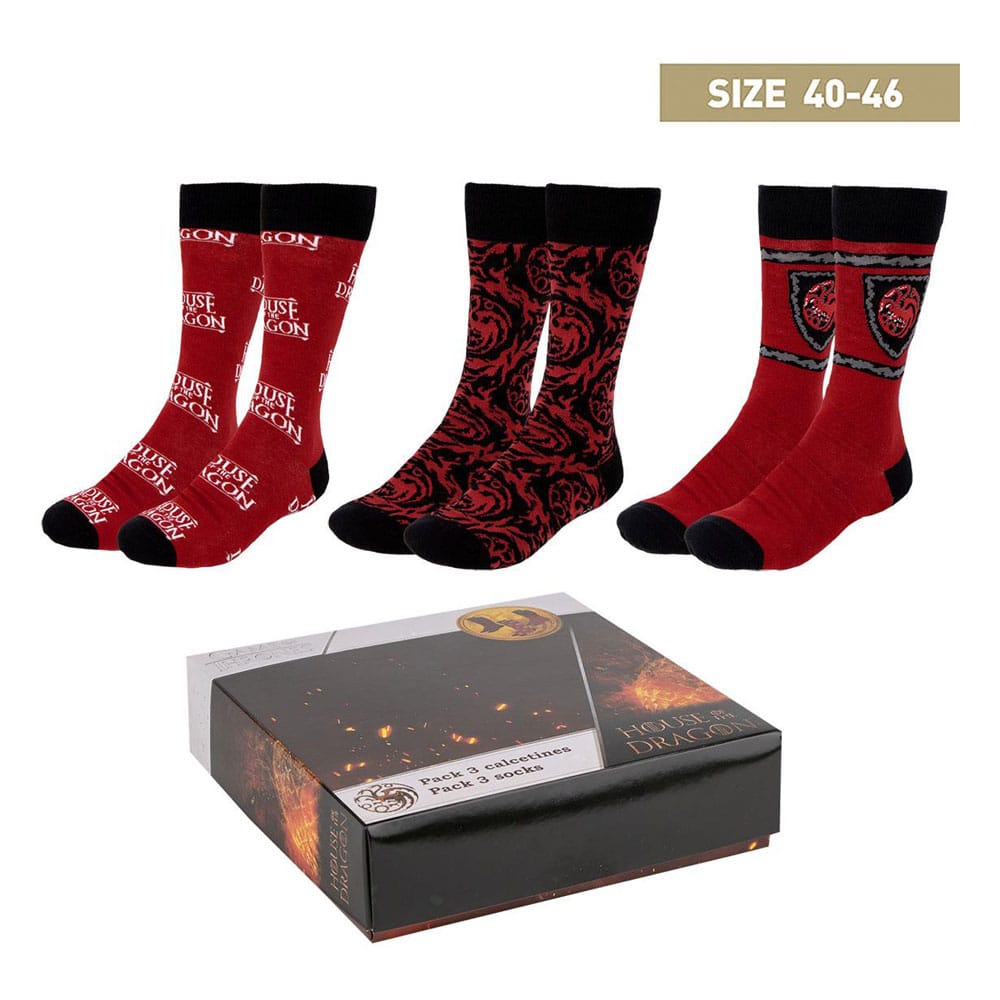 House of the Dragon pack 3 paires de chaussettes 40-46