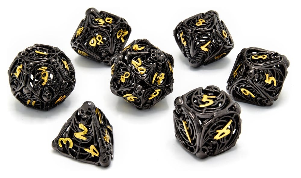CritStones Hollow Metal pack dés Soulreaper Gold (7)
