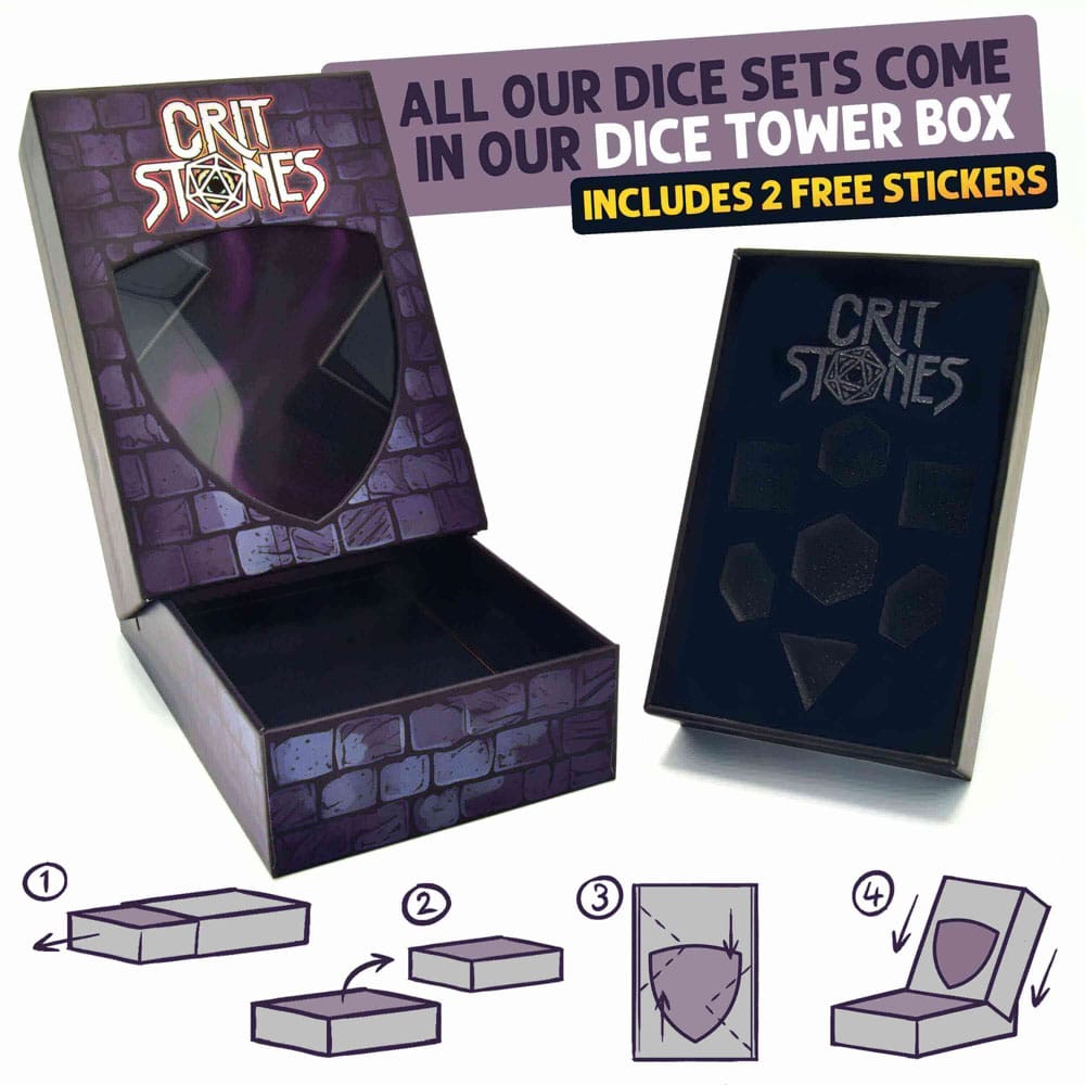CritStones Liquid Core pack dés Fantasia Fluid Electroplated (7)