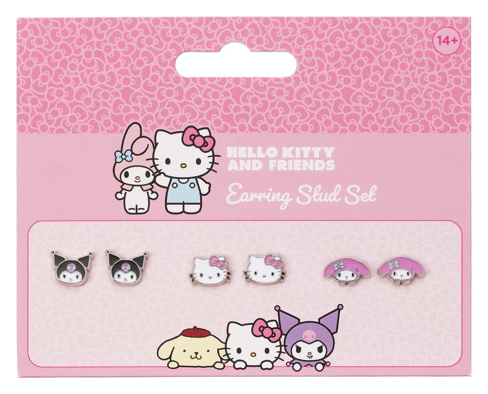 Sanrio Set de Clous d'Oreilles Hello Kitty, Kuromi et My Melody