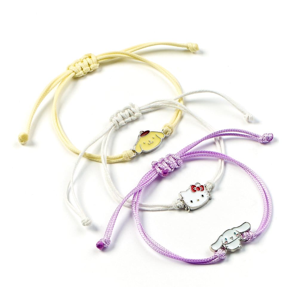 Sanrio pack 3 bracekets Hello Kitty, Cinnamonroll et Pompompurin