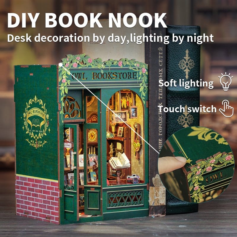 Maquette Book Nook Owl Bookstore 17 x 12 cm